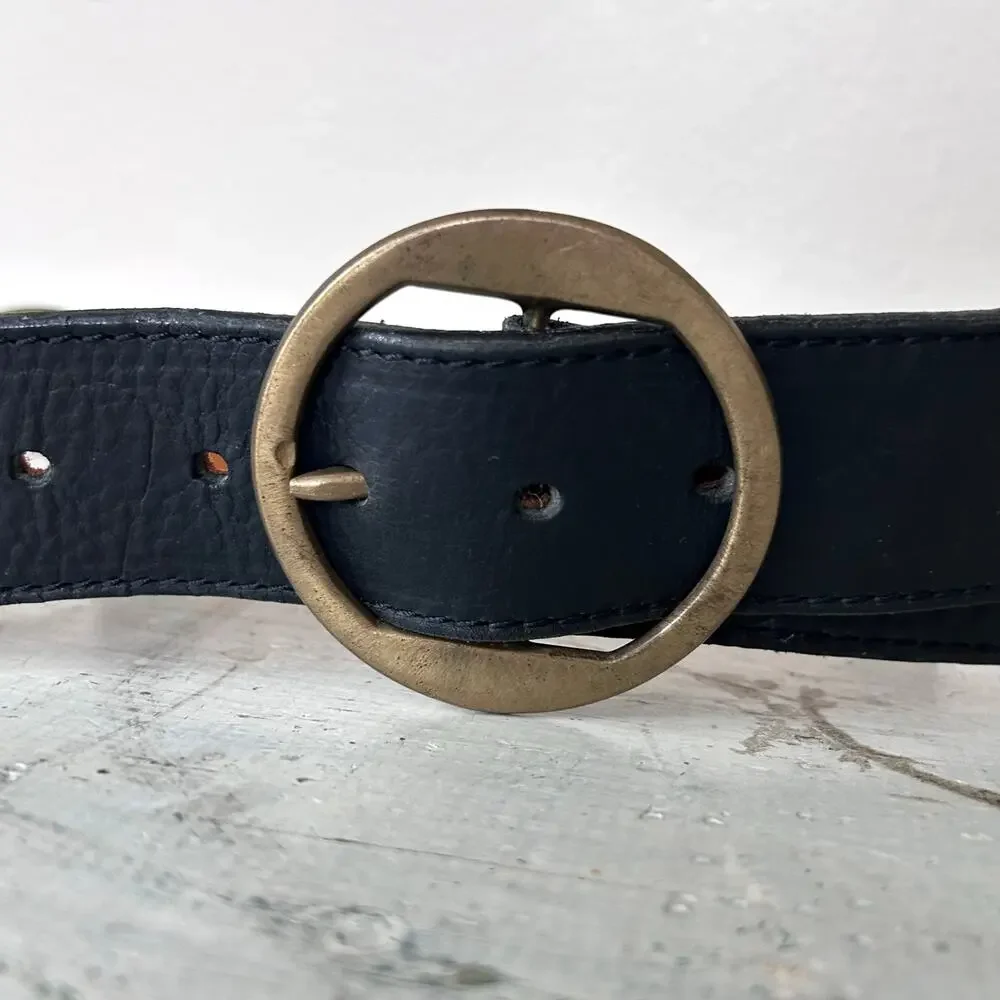 Vintage DNKY leather harness belt 80s 90s heavy duty grunge quility boho Rare 34